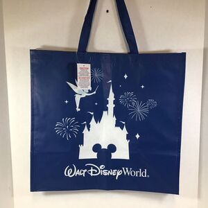 Walt Disney World Disneyland Park Shopping Reusable Tote Bag Blue White Logo NEW